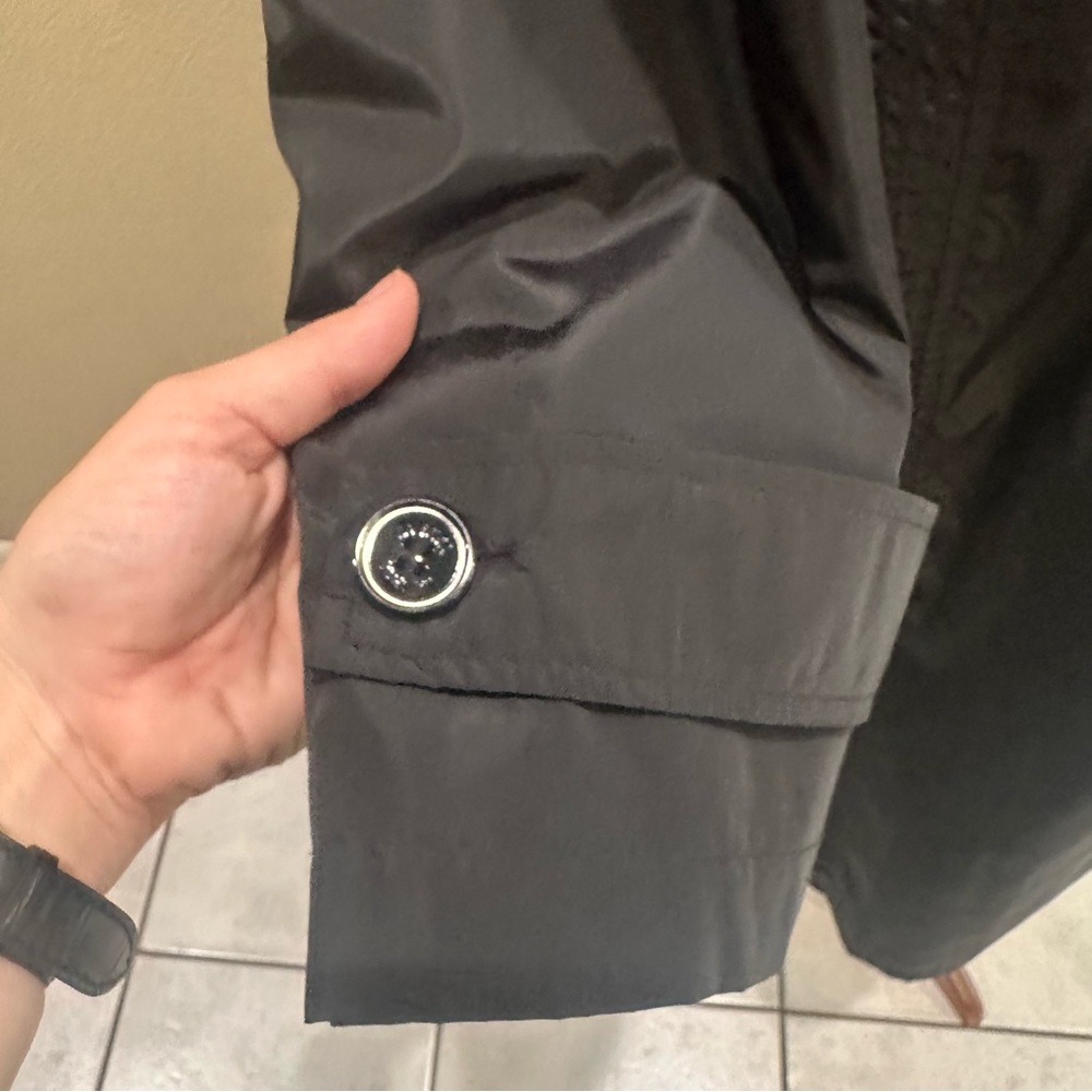 Via Spiga Women's Black Trench Coat Water Resistant raincoat Large - Picture 10 of 15